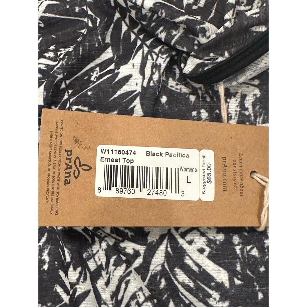 NWT PrAna Ernest Outdoors Tank Top Black Pacifica Women’s Large - Picture 6 of 7